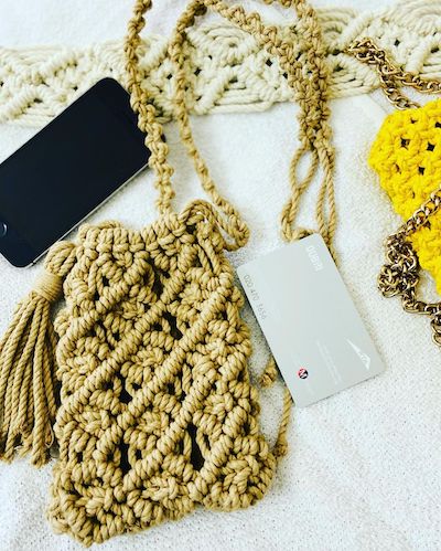 Buy Diy Macrame phone bag/crossbody pouch with strap at Amazon.in